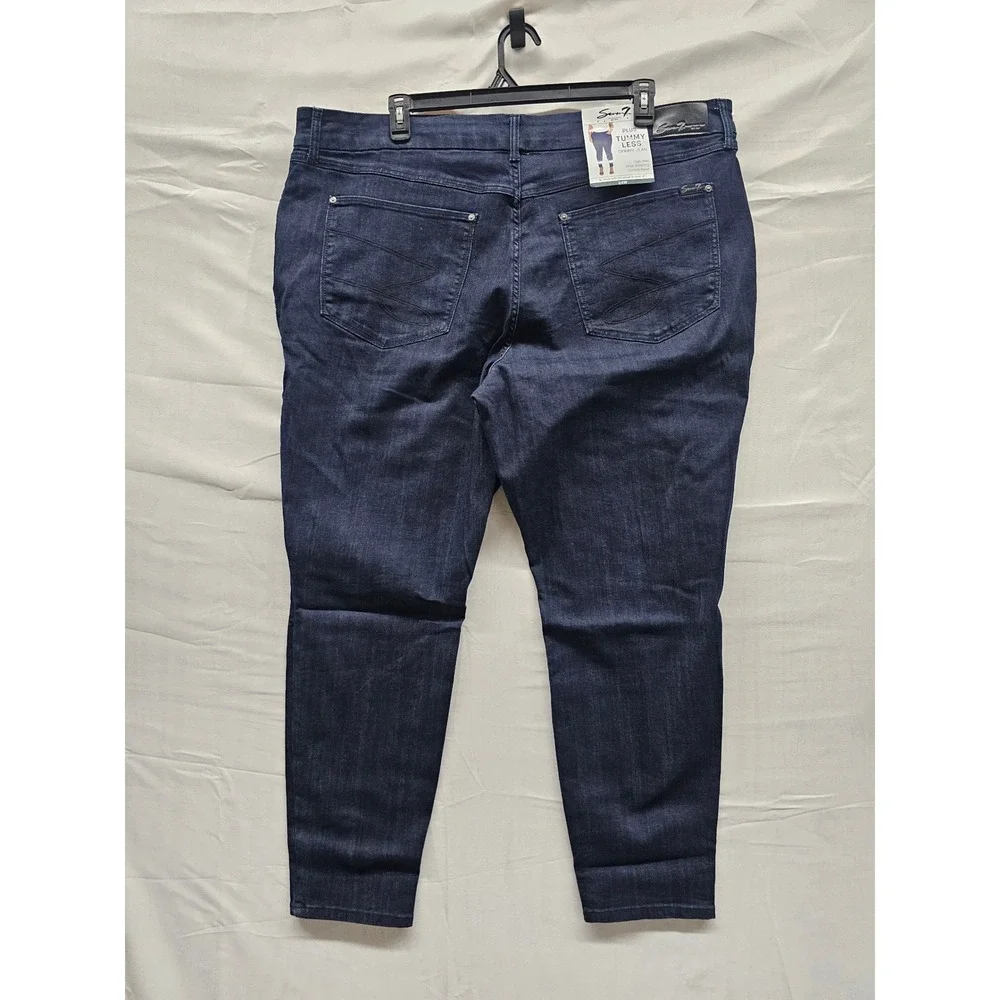 Seven7 Womens High Rise Skinny Jeans Blue Cotton Blend Casual Size 24W